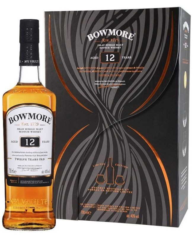 Whisky Bowmore 12y Limited + 2sklo gB 40%0.70l