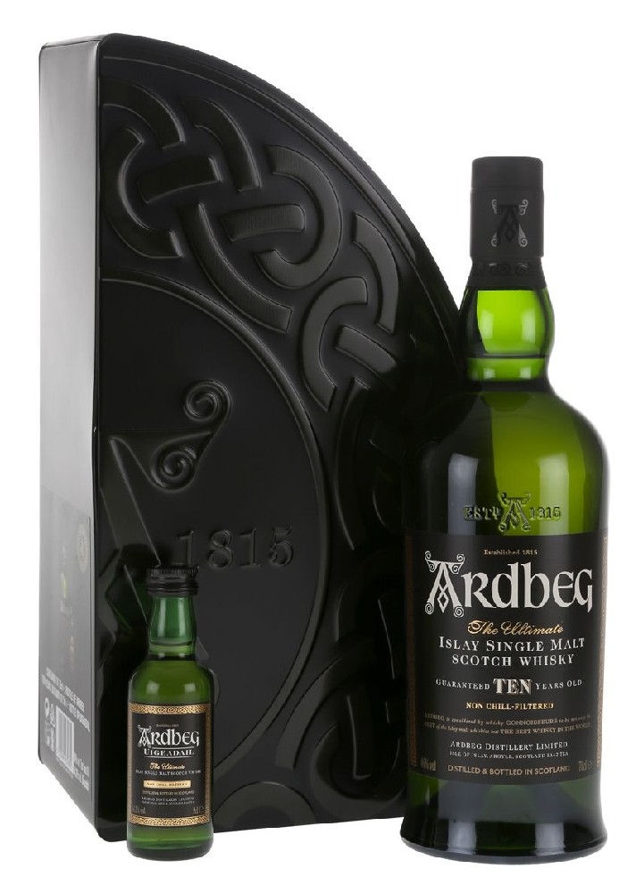 Whisky Ardbeg 10y Quadrant + miniatuka TIN 46%0.70l