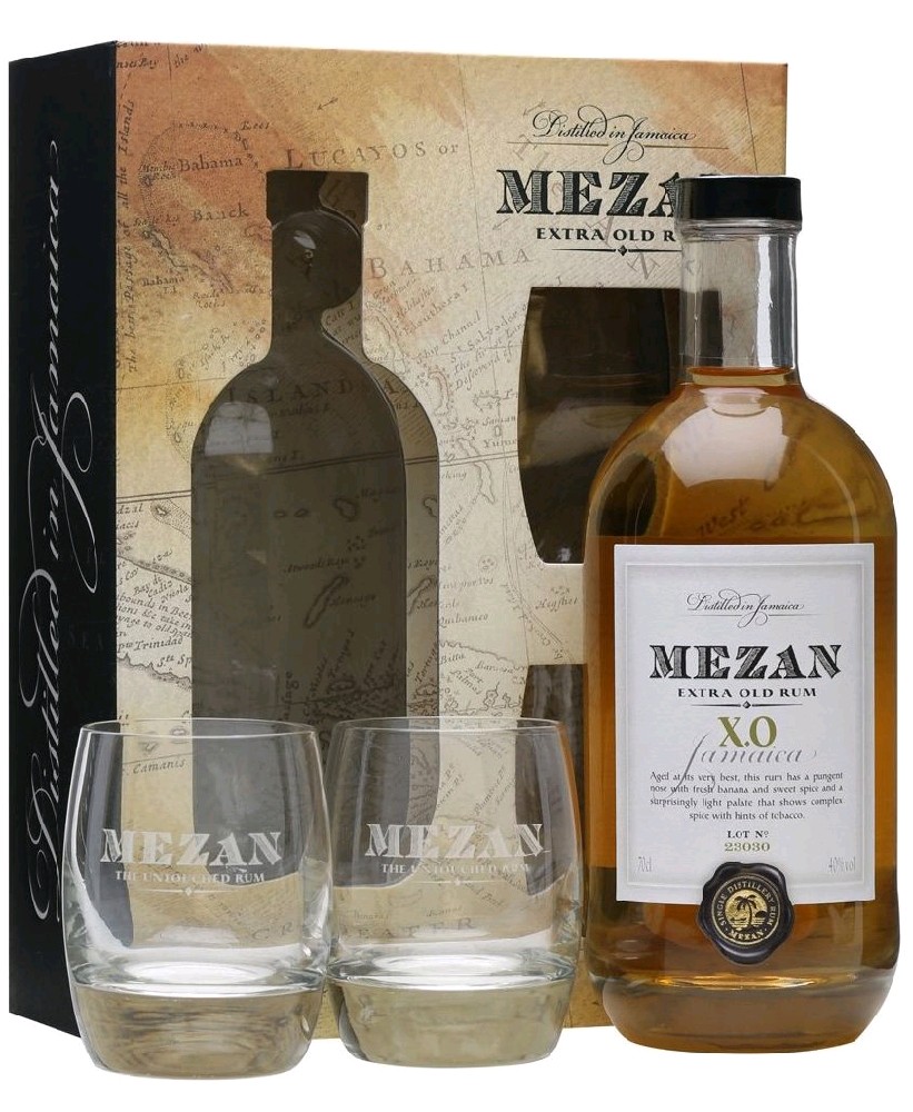 Rum Mezan XO Jamaica + 2sklo GB 40%0.70l