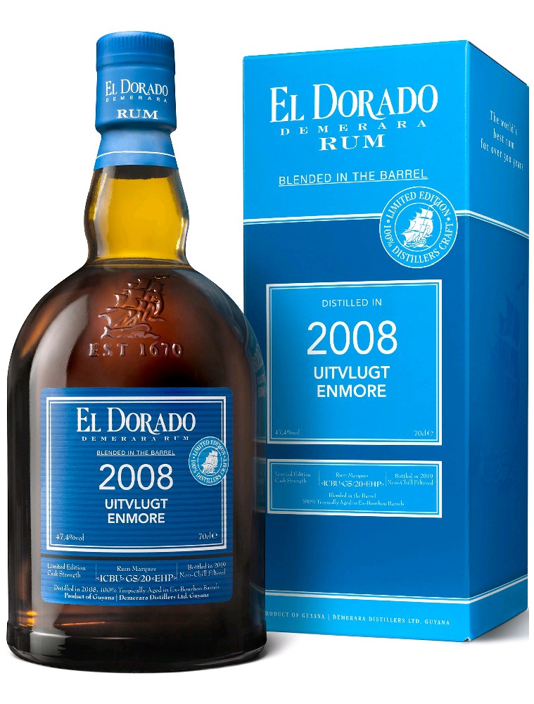 Rum el Dorado 2008 Uitvlugt Enmore gB 47.4%0.70l