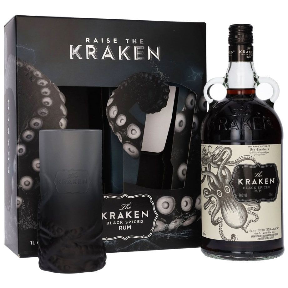 Kraken Black se skleničkou 1l