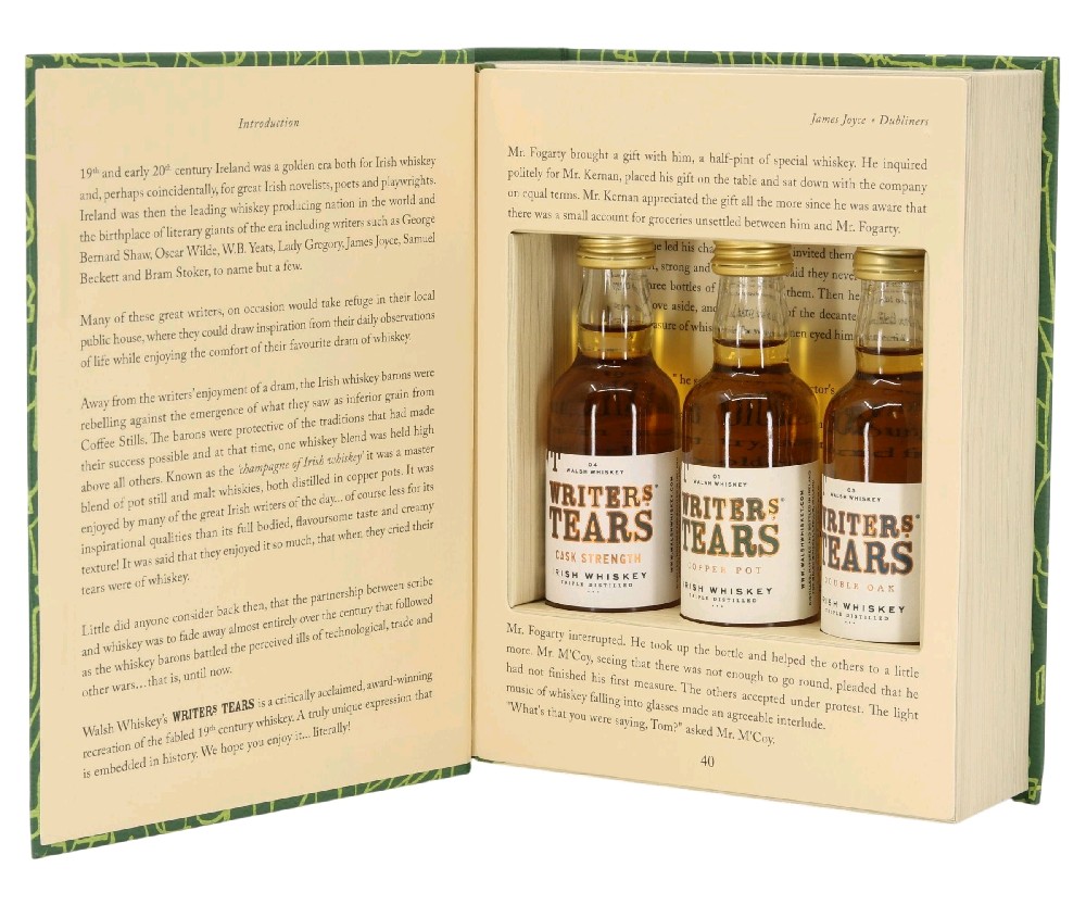 Writers tears „ the Book ” pot still Irish whiskey 3x0.05 l