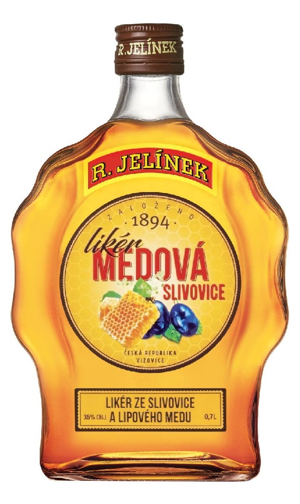 Jelínek Rudolf Slivovice Medová budík Jelínek 0.7l
