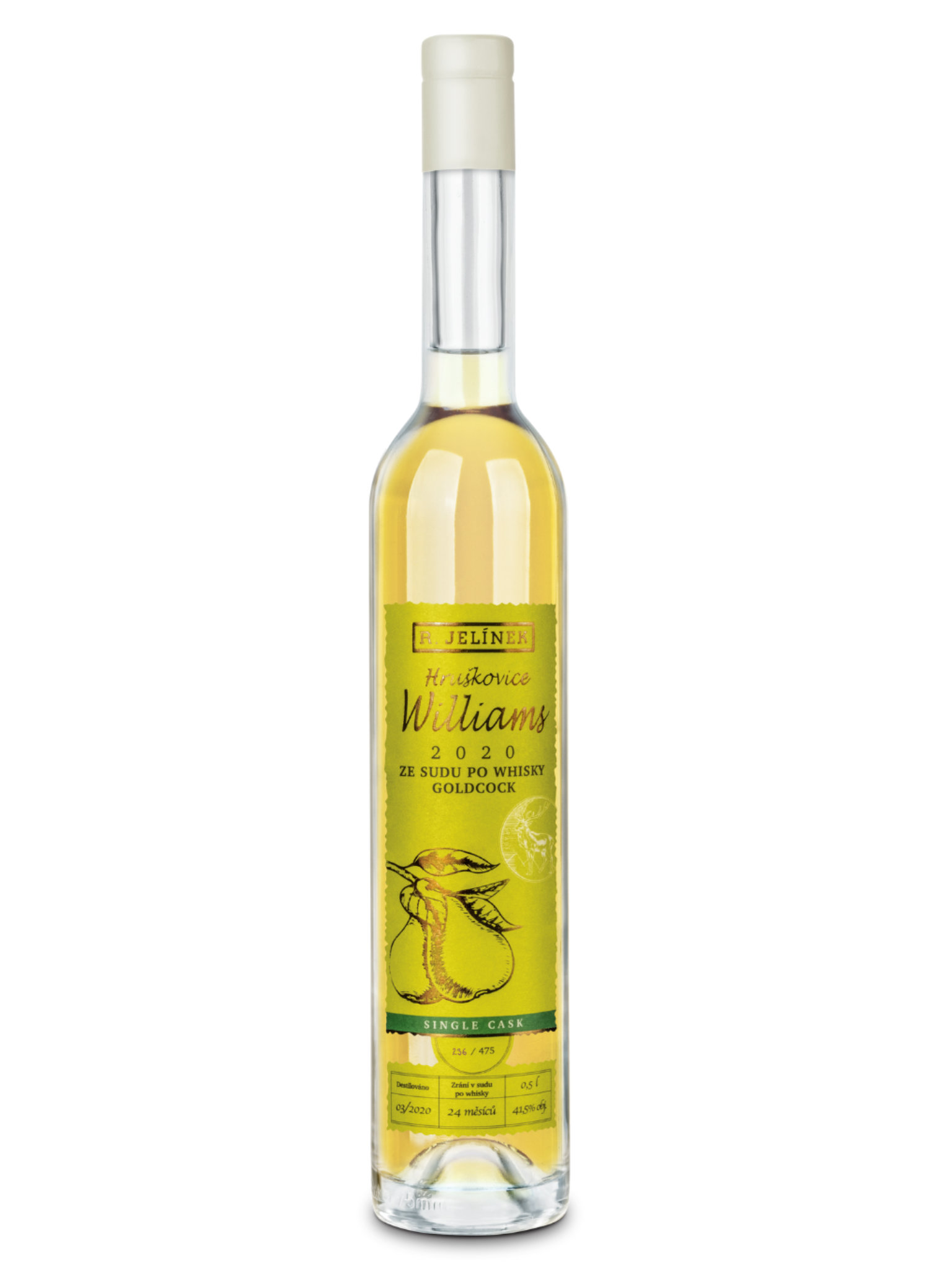 Vizovická Slivovice Hruškovice Williams 2020 ze sudu po whisky GOLDCOCK 41,5% 0,5l