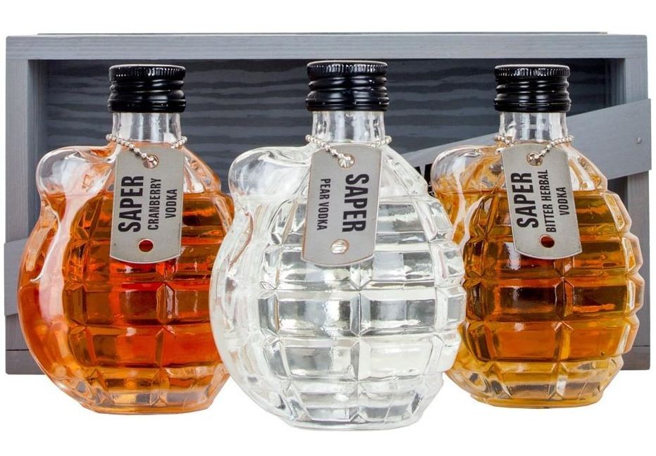 Debowa Vodka Saper granades WoodB 40%3x0.20l