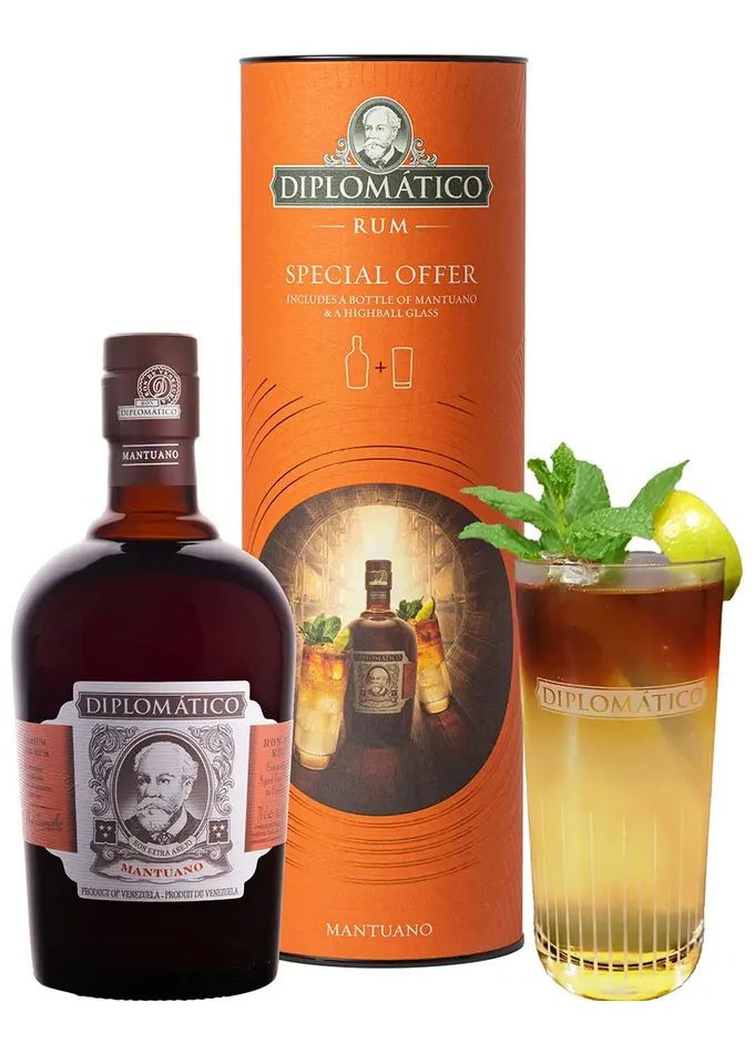 Diplomatico Mantuano + sklo long 0.7l