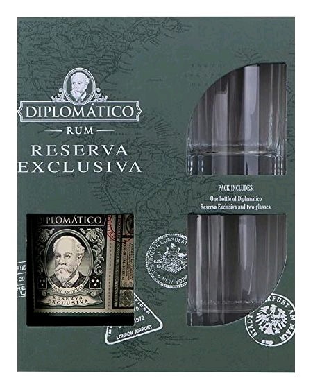 Diplomatico Reserva Exclusiva se skleničkama 0.7l