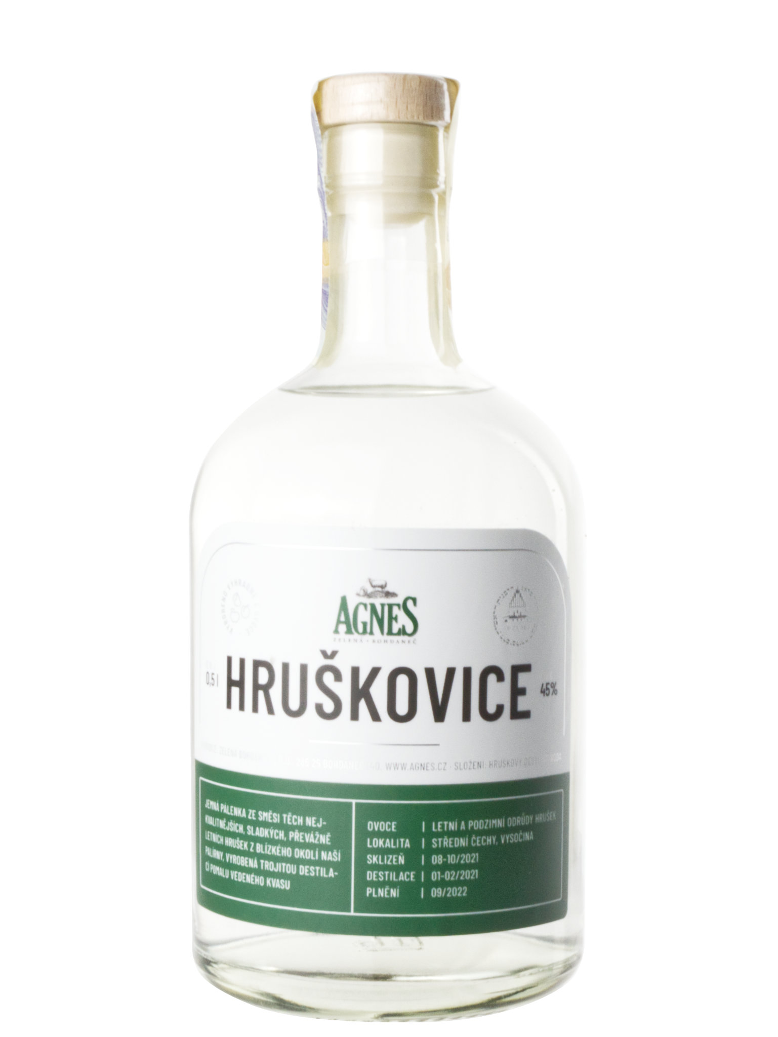 Agnes Zelená Bohdaneč Agnes Hruškovice (kosher) 45% 0,5l
