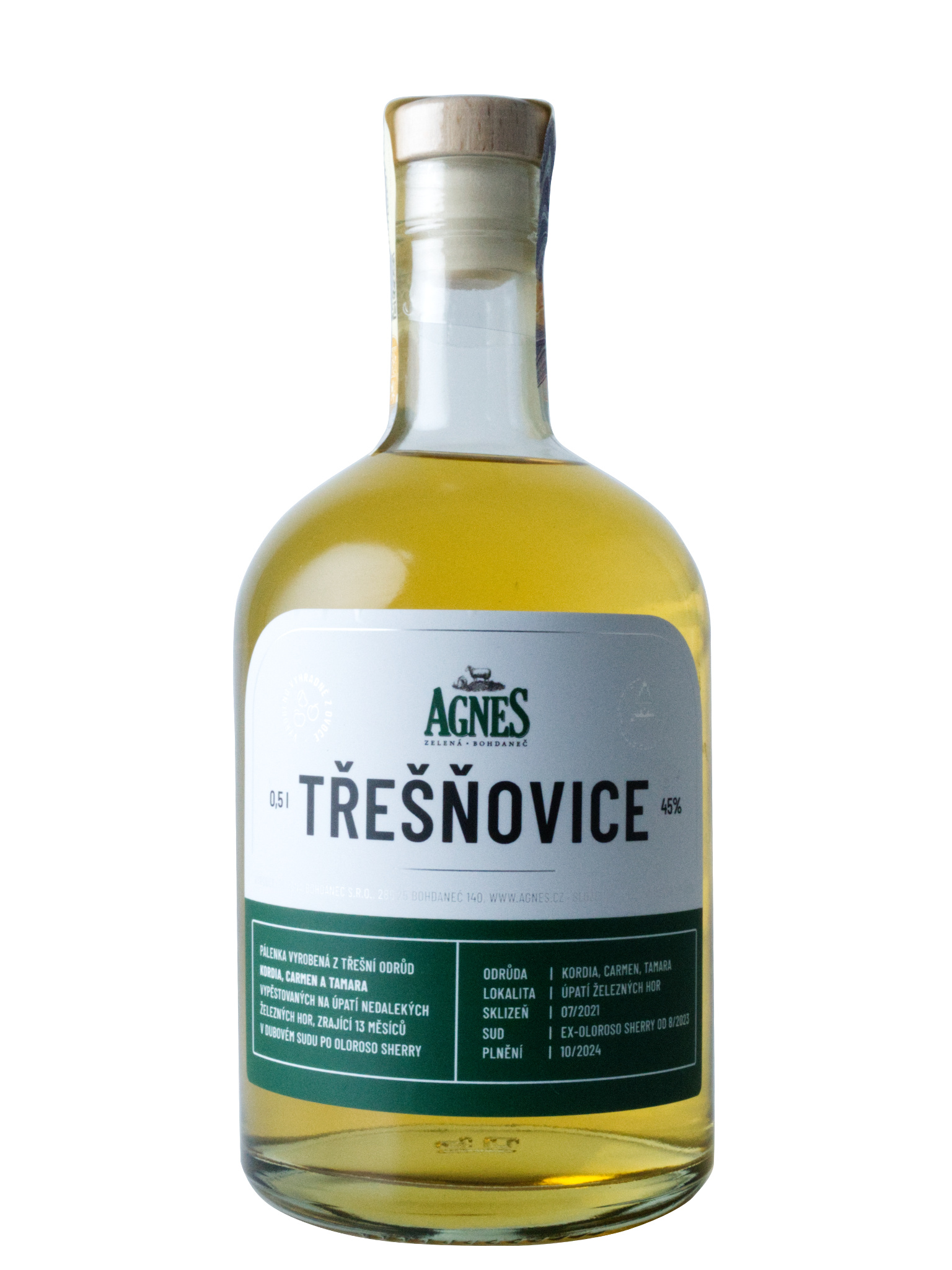 Agnes Zelená Bohdaneč Agnes Třešňovice ze sudu po Sherry 45% 0,5l