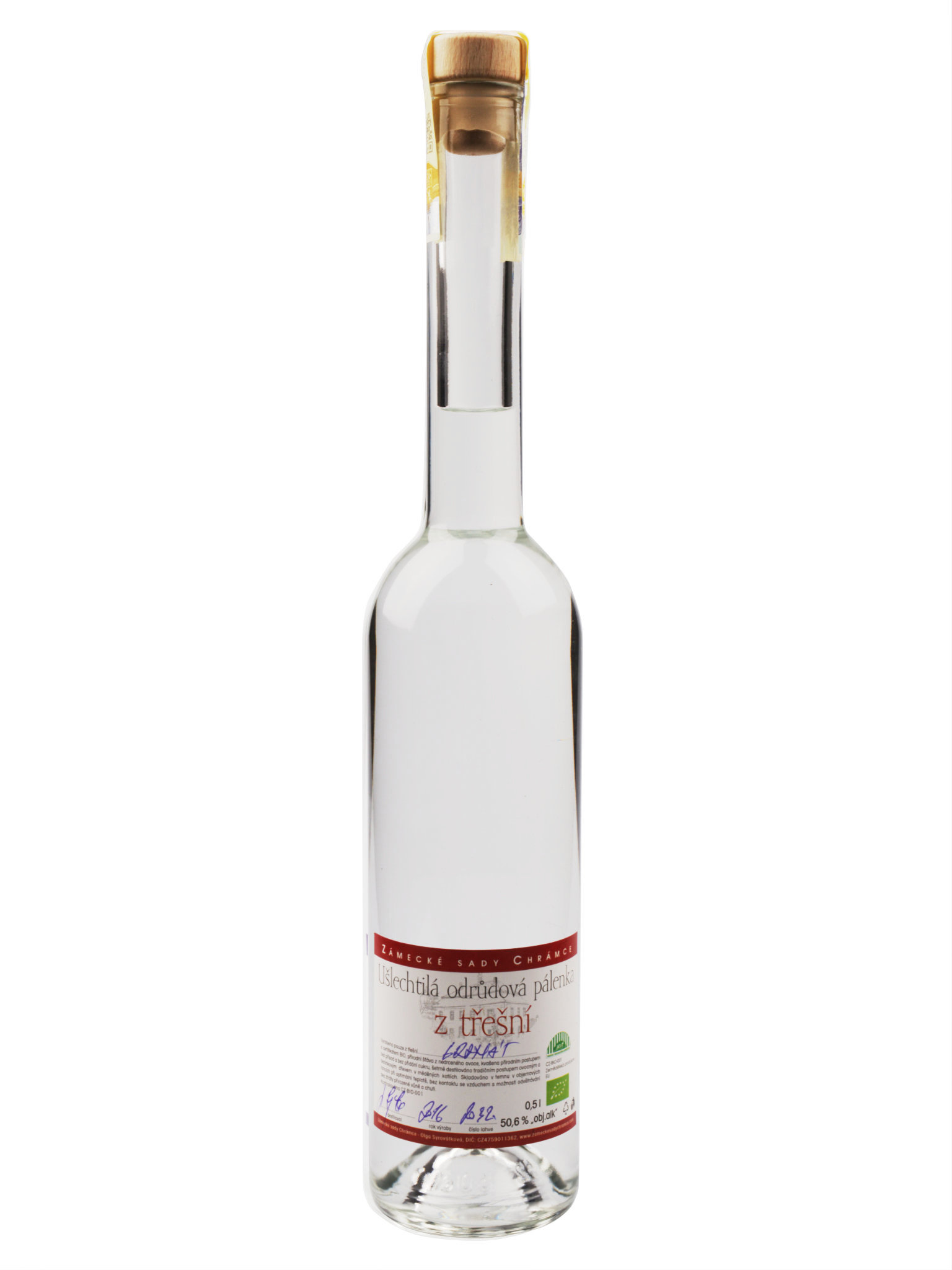 Zámecké sady Chrámce BIO Pálenka z třešní odrůdy Granát 50,6 % 0,5l