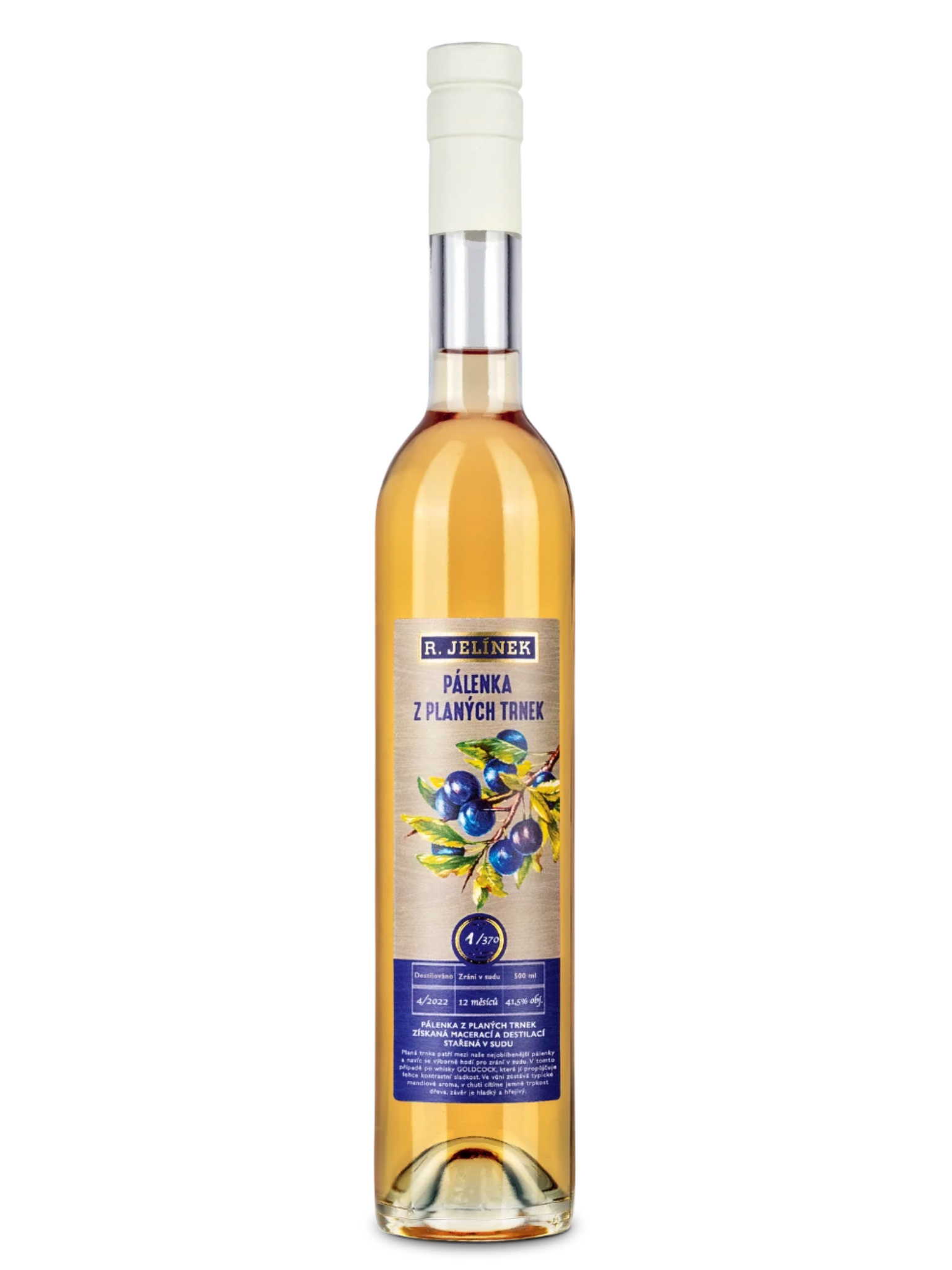 Vizovická Slivovice Pálenka z planých trnek 2022 ze sudu po whisky 41,5% 0,5l