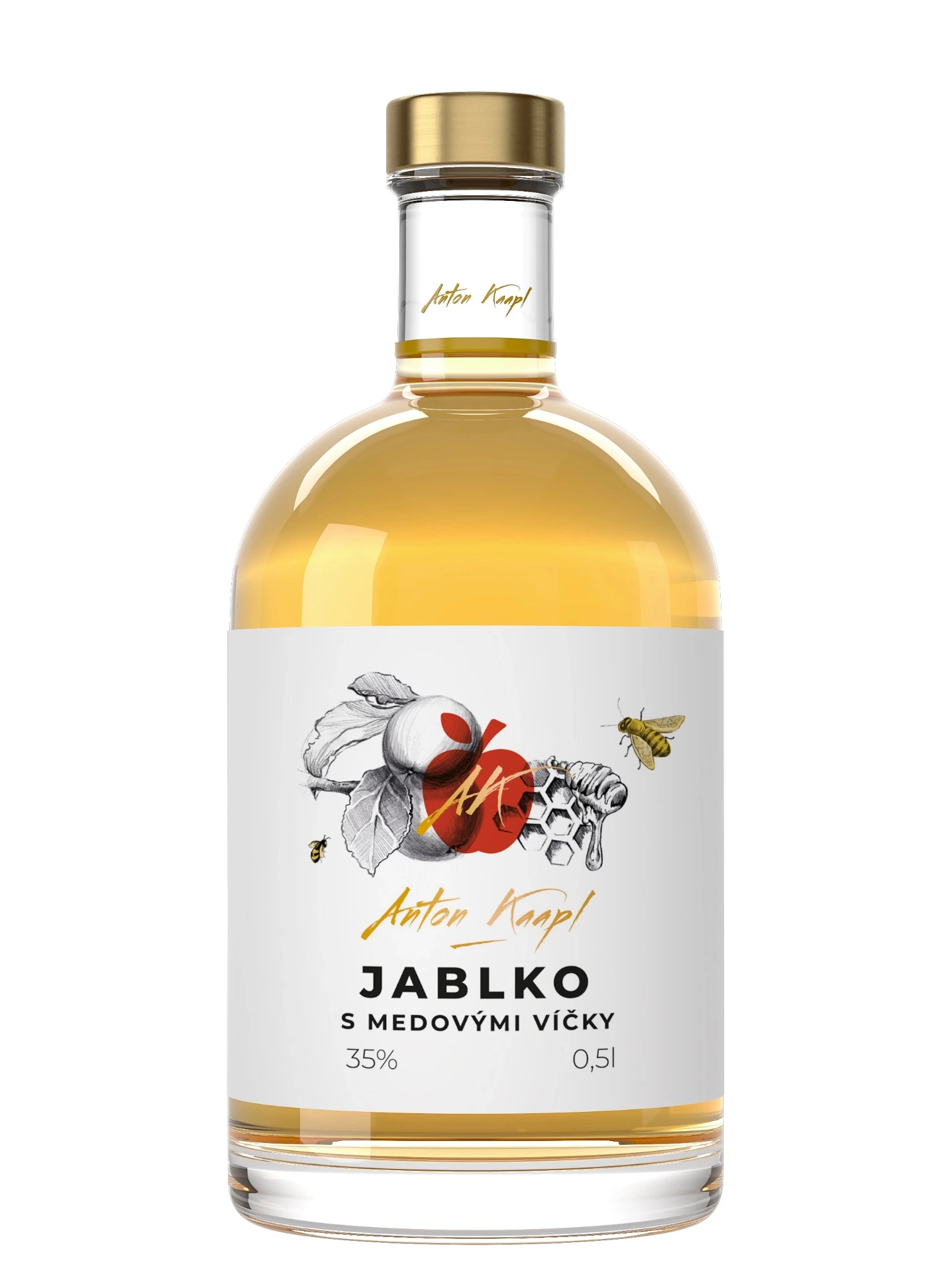 Anton Kaapl Jablko s medovými víčky 35% 0,5l