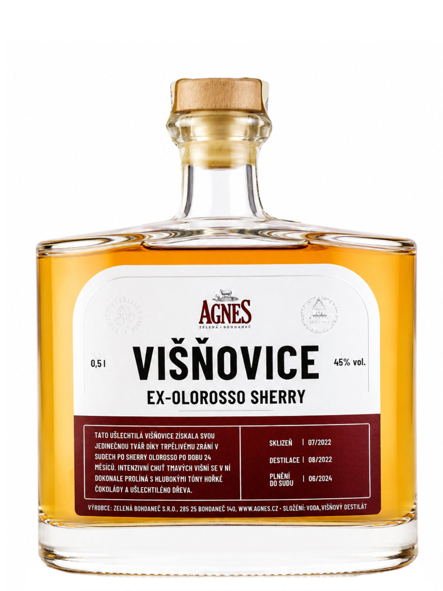 Agnes Zelená Bohdaneč Agnes Višňovice ze sudu po Sherry 45% 0,5l, foto produktu