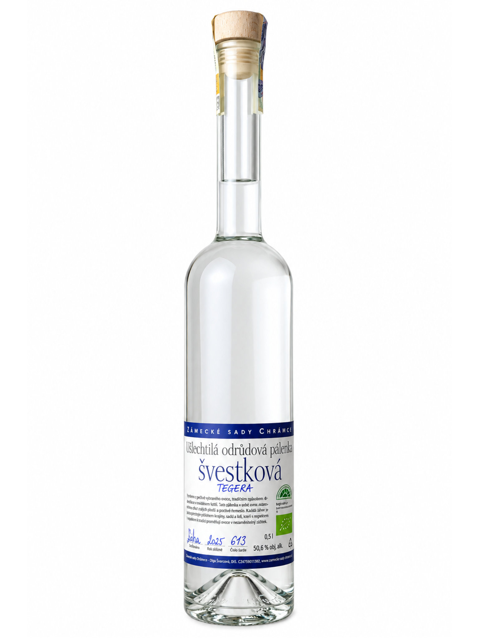 Zámecké sady Chrámce BIO Pálenka ze švestek odrůdy Tegera 50,6% 0,5l