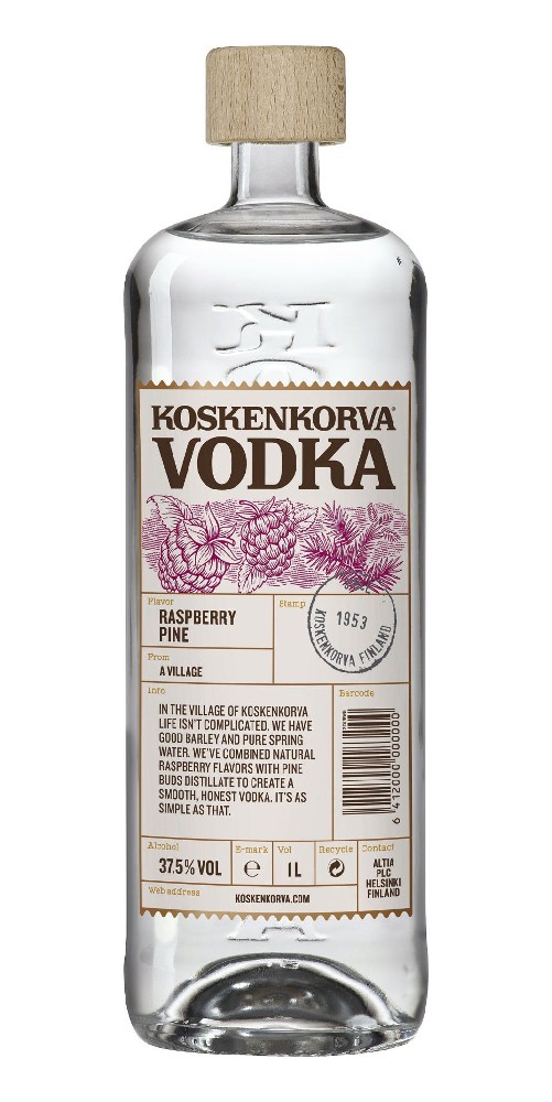 LITR Vodka Koskenkorva Raspberry 37.5%1.00l