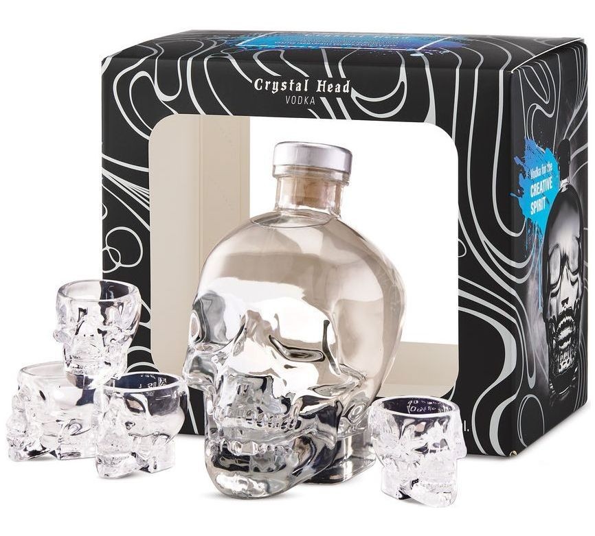 Vodka Crystal Head Original + 4sklo SHOT 2023 gB 40%0.70l