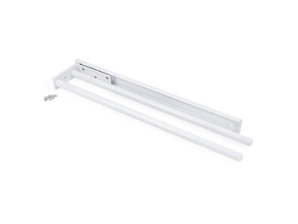 Výsuvný věšák na utěrky, L 439 mm, 2 ramena, bílý