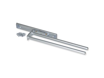Výsuvný věšák na utěrky, L 439 mm, 2 ramena, střibrný