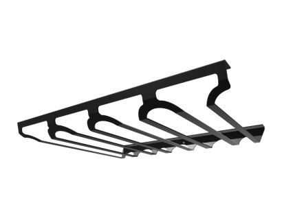 Držák sklenic na víno CUBE - čtyřřadý, 400x289x35 mm, černý mat.