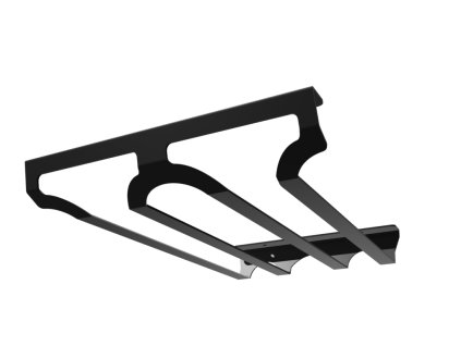 Držák sklenic na víno CUBE - dvouřadý, 200x289x35 mm, černý mat.