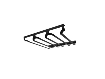 Držák sklenic na víno CUBE - třířadý, 300x289x35 mm, černý mat.