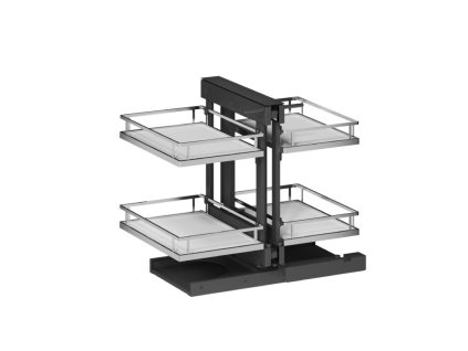 Slepý roh WIRELI Elegance s tlumeným dovřením - L/P, 680x470x580 mm, bílá, chrom