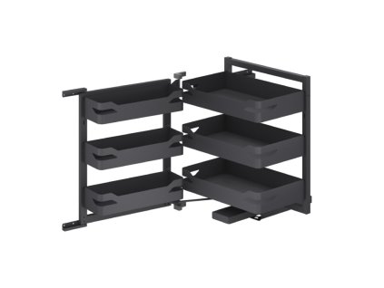 Výsuvný trojkoš WIRELI Style s koši na dvířka L/P, 404x510x650 mm, antracit