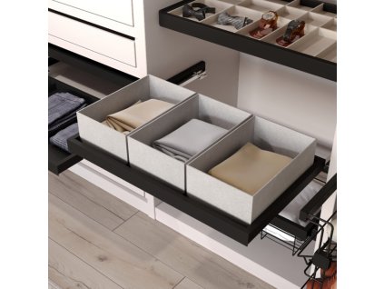 Látkový košík do šatny HACK 240x350x130 mm, šedý
