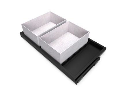 Výsuvný organizér na doplňky HACK, 760-794x434x56 mm, černý epoxid, šedá