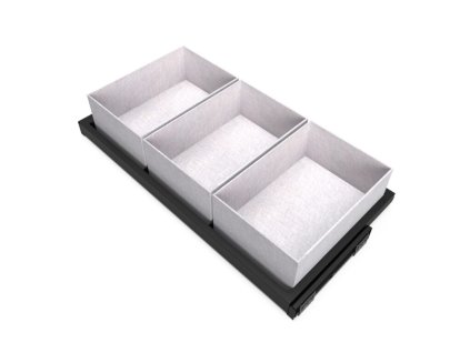Výsuvný organizér na doplňky HACK, 860-894x434x56 mm, černý epoxid, šedá