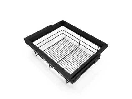 Výsuvný úložný koš HACK,  560-594x434x140 mm, černý epoxid