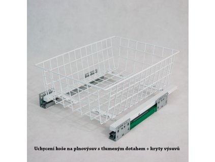 Výsuvný drátěný šatní koš 400/150 mm, bílý epoxid