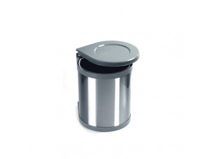 13684 odpadkovy kos kulaty 1x15 l sedy plast nerez