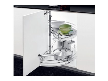 Karusel 180° Elegance, plné dno, 750x400x570-710 mm, chrom
