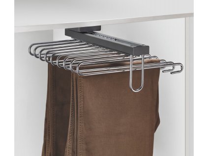 15178 2 vysuvny vesak na kalhoty elegance 9 ramen 350x430x155 mm chrom antracit