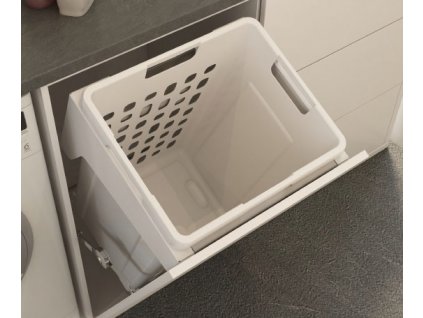 Prádelní výklopný koš Elegance, 48 l - bílý plast