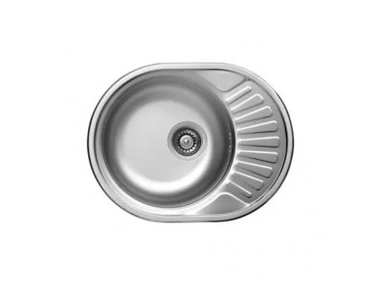 GLAUKOS 570 1.25 dřez kulatý, 570x450x160, výpusť 3,5",  (sifon OKS B23K)