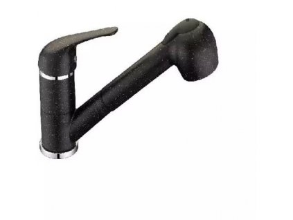 Laveo JUNO 40BL dřezová baterie výsuvná, keramická kartuše 40 mm, im. granit černý