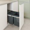 Výsuvný odpadkový 3-koš 2x10 l + 1x20 l + set pro úchycení dvířek, antracit, K40