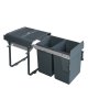 Výsuvný odpadkový 2-koš Komfort 2x20 l + set pro úchycení dvířek, antracit, K45