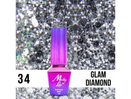 GEL LAK Molly Lac QUEENS OF LIFE GLAM DIAMOND 5ml Nr 34