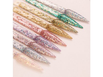 GÉL LAK MollyLac Crushed Diamonds Lady in Gold 5 ml Nr 535