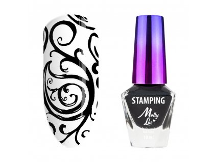 lakier do stempli i stampingu mollylac czarny 10 ml nr 2