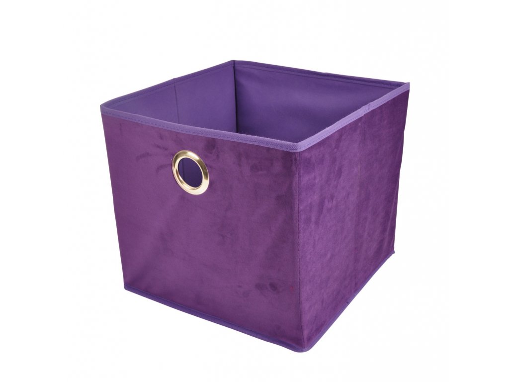 Homea Textilní úložný box sametový fialový