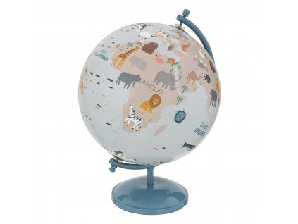 globe en metal d20cm bleu