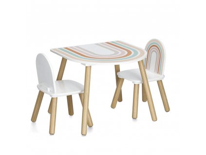 Zeller Dětský stoleček Rainbow s židličkami bílý