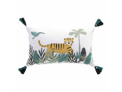 Dětský polštář Jungle story bílý 30 x 50 cm