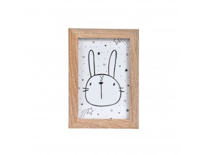 Homea Dětský obrázek s rámečkem králík 10 x 15 cm