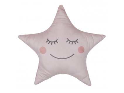 Dětský polštářek usmívající se hvězda růžový 44 x 37 cm