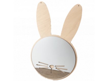 Dětské zrcadlo králík s dřevěnýma ušima 20 x 32 cm